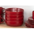 thumbnail image 4 of 10 Strawberry Street Wazee Matte Coupe Dinnerware Set, 16 Pc, Red, 4 of 4