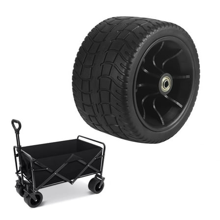 YAAQII for 6 Inch Outdoor Replacement Wheel Tire Double Bearings for Folding Wagon Cart All-Terrain PU Material 360° Rotatable Easy Install 550lb Load Capacity