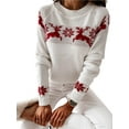thumbnail image 6 of Musuos Women Christmas Sweaters  Long Sleeve Elk Snowflake Print Knit Tops, 6 of 9