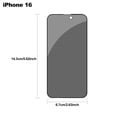 thumbnail image 5 of Elegant Choise 3Pcs for iPhone 16 Pro Max/16 Pro/16 Plus/16 Screen Protectors Anti-Peeping Tempered Glass Films, Black, 5 of 15