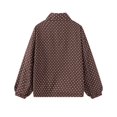 thumbnail image 5 of Sewkxo Womens Polka Dot Jackets Half-Zip Windbreaker Jacket Stand Collar Drawstring Hem Outerwear Trendy Casual Coats,Brown M, 5 of 6