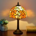 thumbnail image 1 of 1pc 8 Inch Stained Glass Table Lamp, Handmade Living Room, Dining Room, Bedroom, Warm Bedside Lamp, Bar, Retro European, Rustic Style, Mediterranean Simple European A Variety Of Choices Creative Gifts, 1 of 5