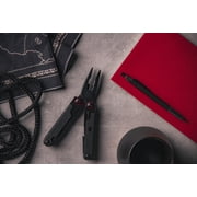 Swiss Tech Praktisch AUS-8 Steel 17-in-1 Folding Multi Tool with Leather Sheath, Black