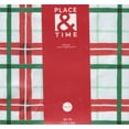 thumbnail image 2 of Christmas Plaid PEVA Vinyl Tablecloth, Indoor Outdoor, Red Green, Polyester Flannel Backed, 2 of 5