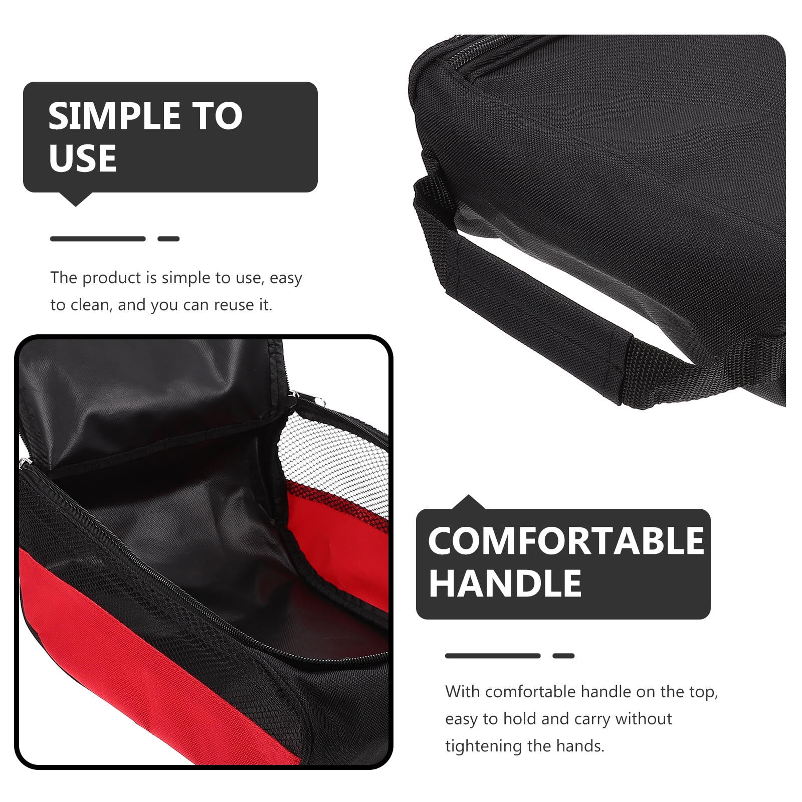 FONDOTIN Red Nylon Golf Shoe Bag, Breathable Travel and Sports Storage Pouch, and Lightweight, 1 Piece