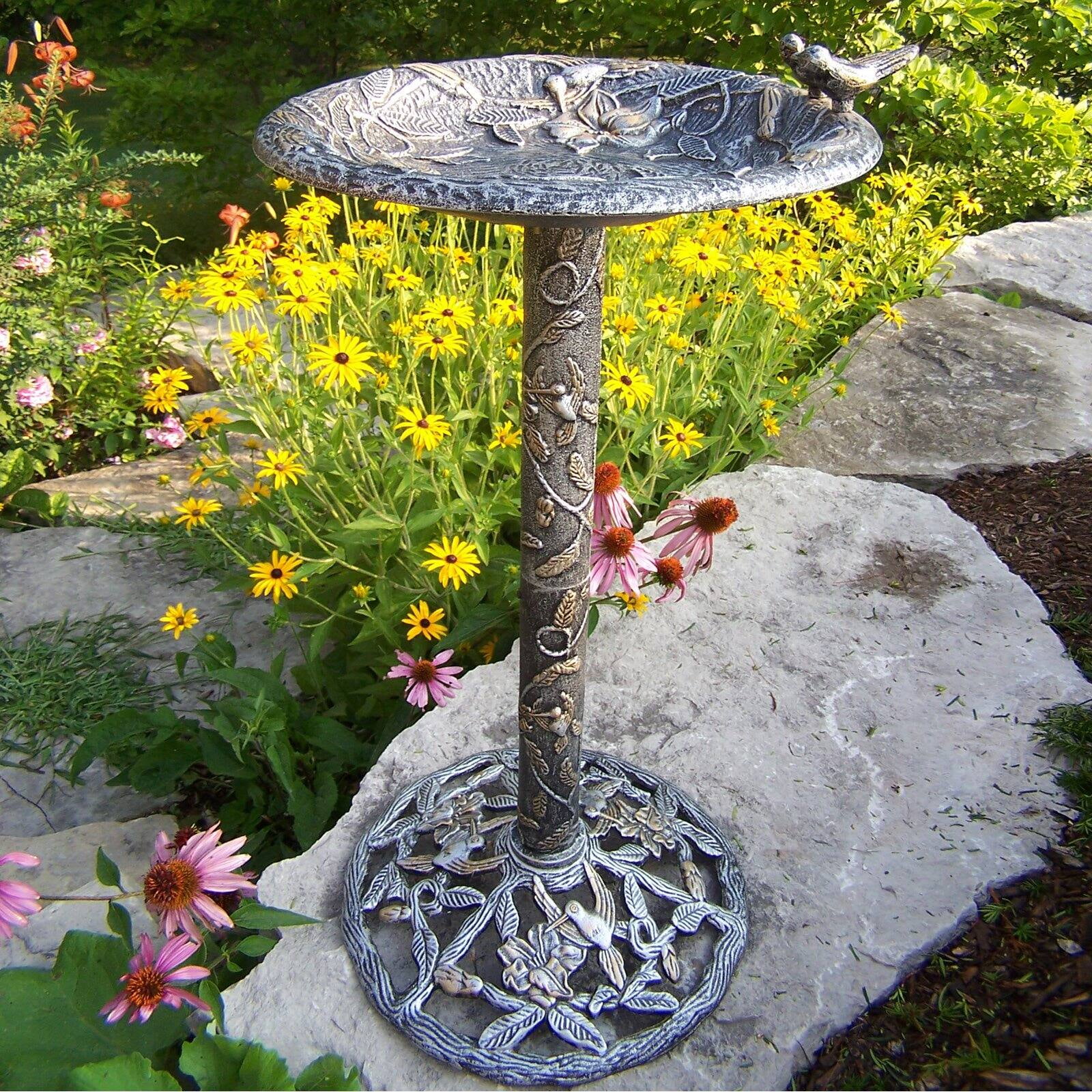 Oakland Living 5131-AP Hummingbird Bird bath - Antique Pewter