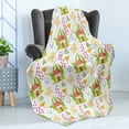 thumbnail image 4 of Mushroom Soft Flannel Fleece Throw Blanket, Spring Forest Toadstool House Pattern Kids Fictional Fairytale Image Art, Cozy Plush for Indoor and Outdoor Use, 70" x 90", Multicolor, by Ambesonne, 4 of 5