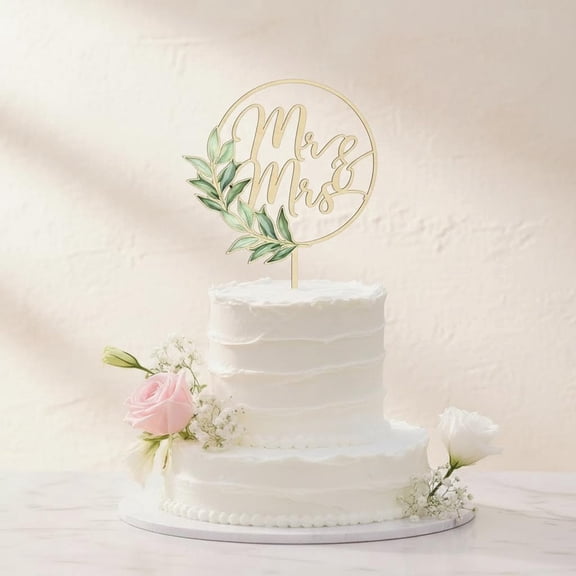 Mr and Mrs Cake Topper Wood Wedding Bride and Groom Sign Cake Decoration