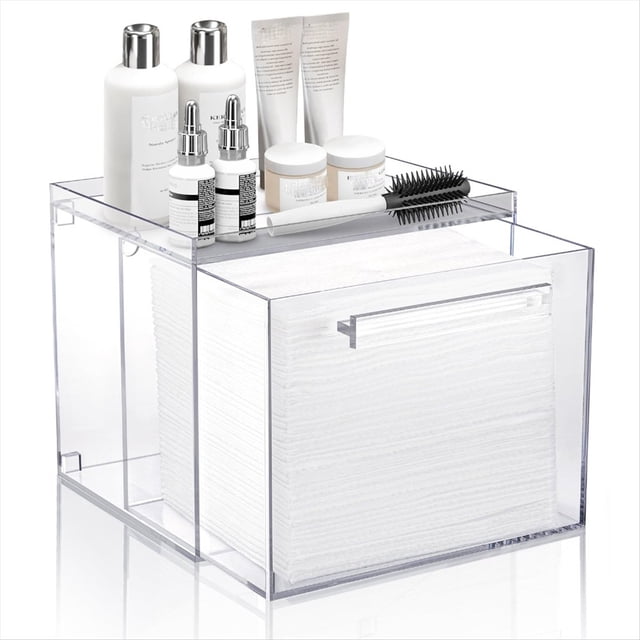 Caja de Almacenamiento de Toallas Faciales Desechables - Contenedor Acrílico Compatible con Clean Towel XL