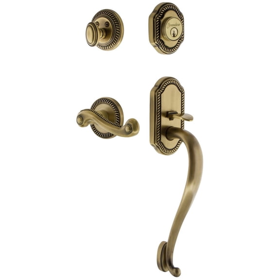 Grandeur 833131 Newport Solid Brass Rose Right Handed Keyed Entry Single Cylinder