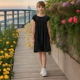 thumbnail image 6 of Spazoro Little and Big Girls Dresses, V-Neck Comfortable Solid Color Sleeveless Casual Dresses for Girls Black Size 10 T, 6 of 6