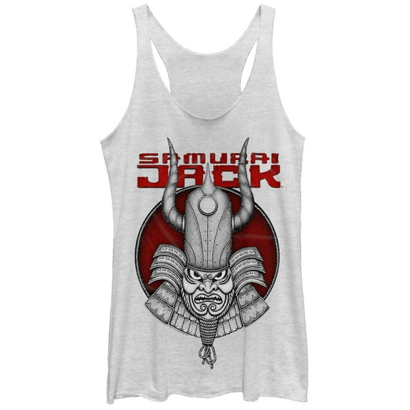 Women's Samurai Jack Artistic Armor  Racerback Tank Top White Heather Large