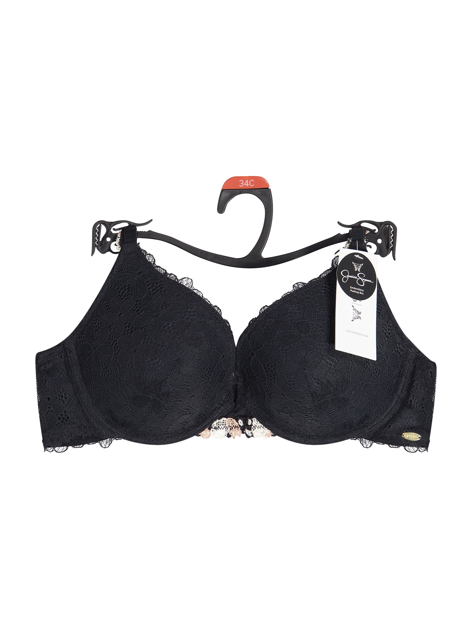Jessica Simpson Women's Embroidery Push-Up Bra, Size 34B-40DD