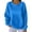 Blue, variant on Women's Solid Color Crewneck Sweatshirt, Soft Stretchable Long Sleeve Pullover Top, Comfortable Casual Loungewear for Daily Wear, Fall Winter Basic Streetwear Essential with Regular Fit White M