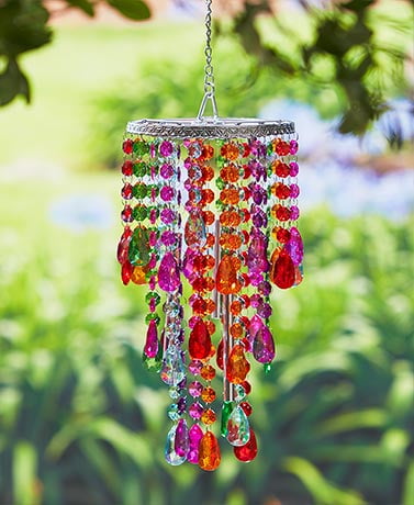Chandelier Wind Chime Acrylic Crystal Outdoor Porch Yard Garden Home 
