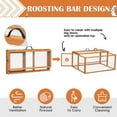 thumbnail image 2 of Vivifying Wooden Rabbit Hutch Chicken Coop,Small Animal Chicken Pen Habitat with Roosting Bar, Portable Folding Bunny Cage Run,Orange, 2 of 6