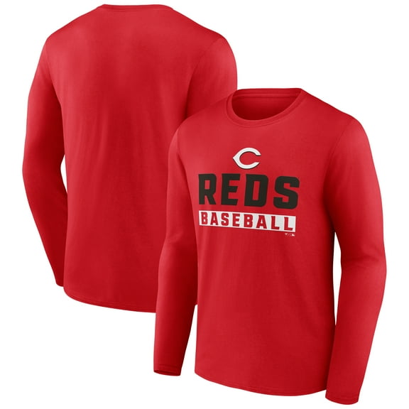 Men's Red Cincinnati Reds Let's Go Long Sleeve T-Shirt