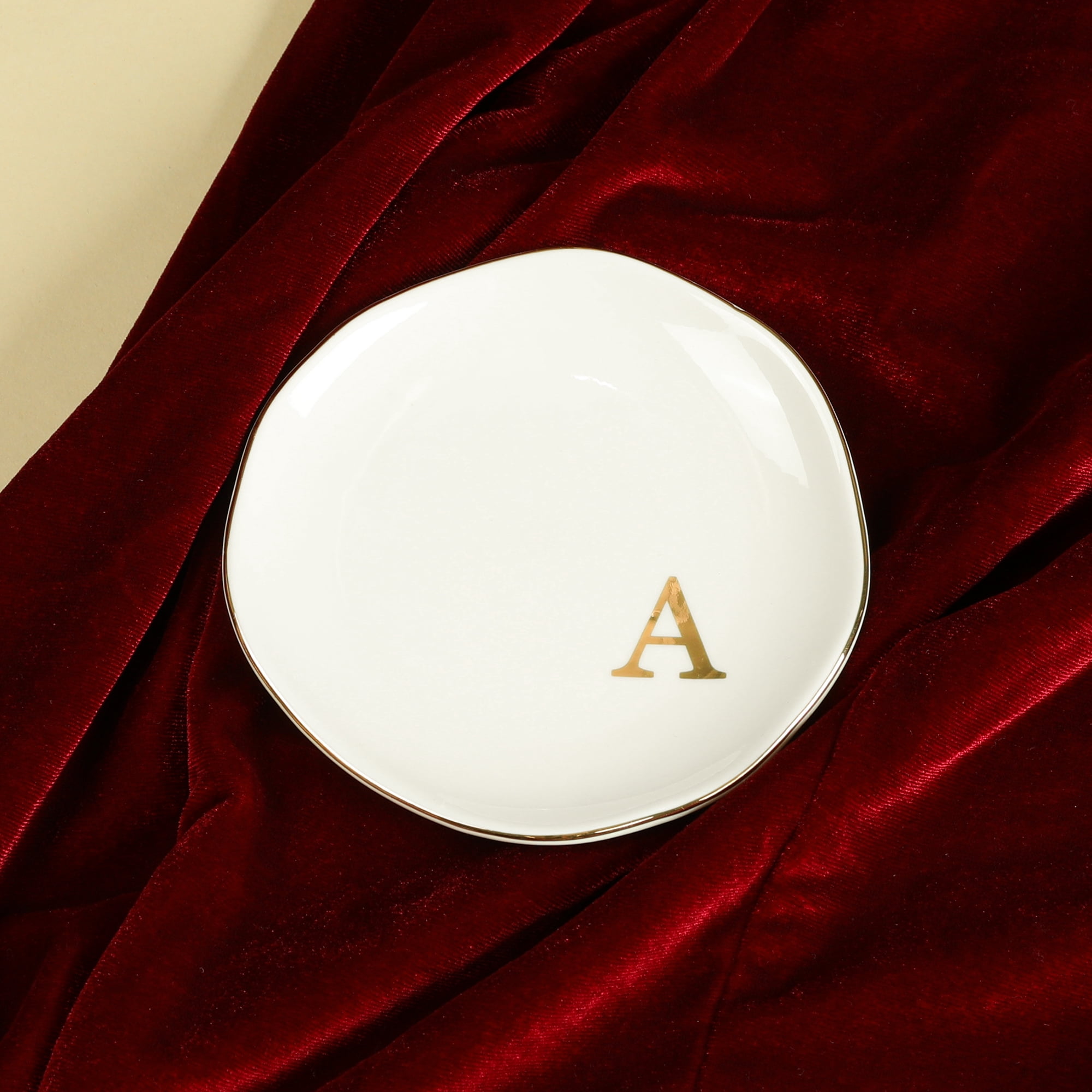 Unique Bargains Ceramic Jewelry Tray Decorative Trinket Dish Gifts Jewelry Boxes White-A