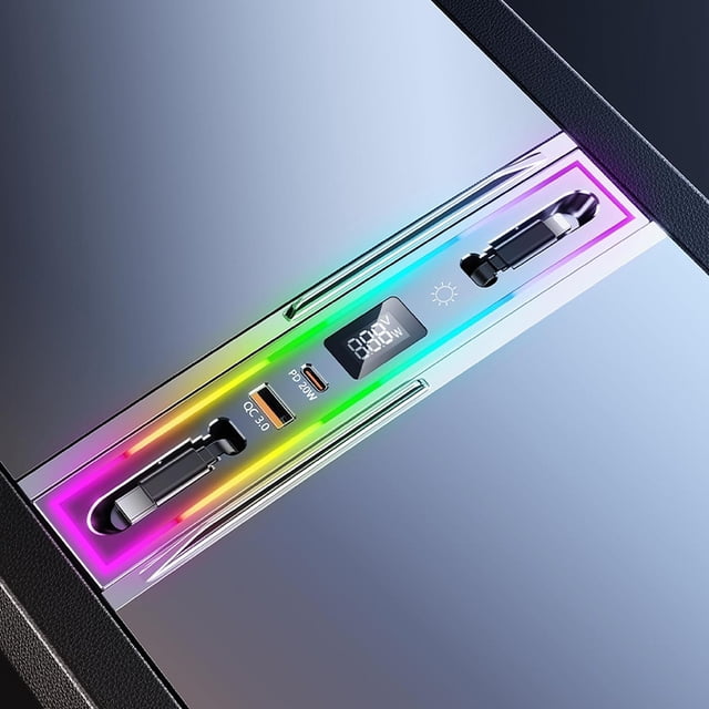 Hub USB Tesla DICMKY RGB para Modelo 3 Highland 2024-2025 y Modelo Y Juniper 2026 con Luz para Hombr