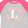 thumbnail image 4 of Inktastic Monogram Letter L Rose Floral Wreath Gift Girls Toddler T-Shirt, 4 of 5