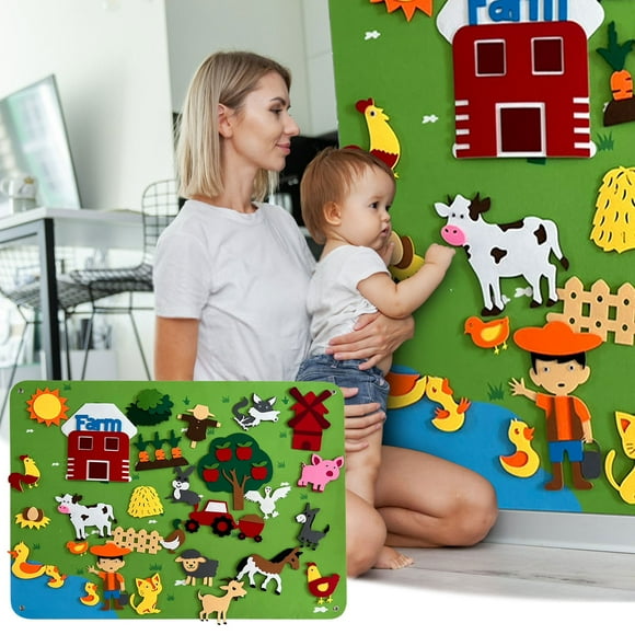 Dvkptbk Sticky Map Outer Space Board Storyboard, 4.1 * 3.0 Foot Children's Farm Learning Storyboard, Farm Farmer Game Set, Boys and Girls Home Decor on Clearance