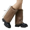thumbnail image 6 of Yesbay 1 Pair Faux Fur Leg Warmers for Women Plush Soft Boot Cuff Sleeves Fluffy Furry Leg Sleeve, 6 of 8
