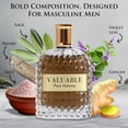 thumbnail image 2 of Valuable for Men Eau De Parfum Formulated with Best Fragrance & Mineral Notes, Violet Leaf & Salt Blend of Seaside, Herbs & Woods Ideal For Everyday Use Elegant 3.4fl Oz Bottle with Suede Pouch, 2 of 8