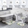 thumbnail image 5 of White Floral Bath Mat 3 Piece Bathroom Rug Set, Pastoral Farmhouse Magnolia Flowers Leaves Non Slip Bath Rug Contour Mat and Toilet Lid Cover, Absorbent Shower Mats Soft Bath Rugs and Mats Sets, 5 of 8