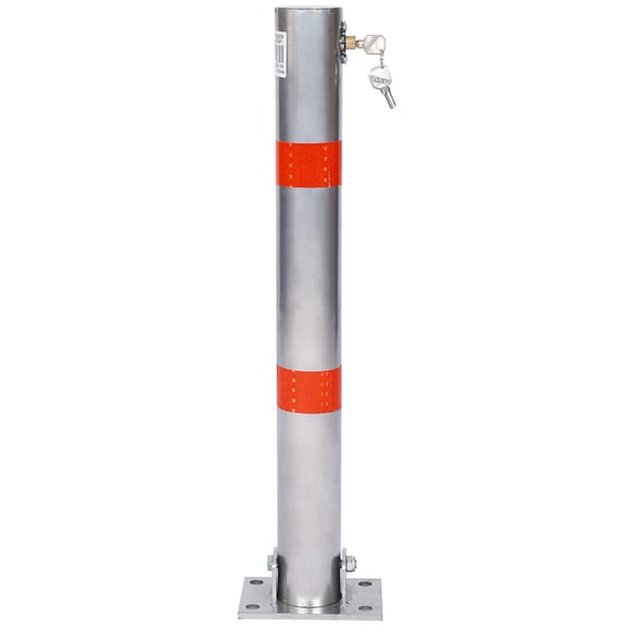 Parking bollard,pole barrier with lock ,car parking protection posts,home garage street decor ,parking barrier Round gray,