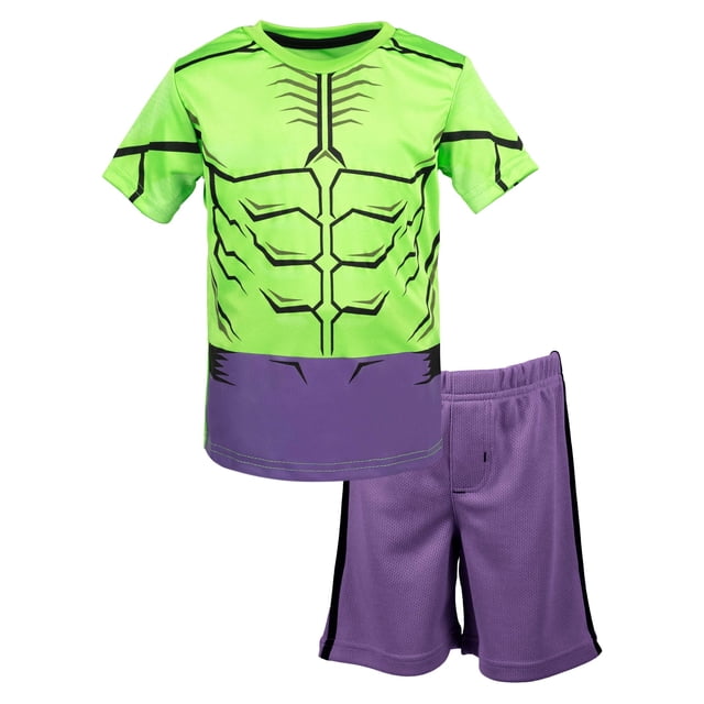 Conjunto para Niños Pequeños Marvel Hulk de Camiseta Transpirable y Shorts 4T