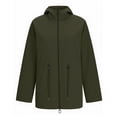 thumbnail image 5 of ClodeEU Women's Waterproof Trench Coat With Hoodeid,Padded Parka Synthetic Insulated Jacket Army Green,Womens Plus L, 5 of 9