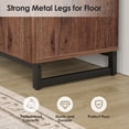 thumbnail image 5 of WAMPAT 4-Piece Modern 72" Tall Library Bookcases with Metal Base & Adjustable Shelves, Wood Bookshelves with Storage Cabinet & Open Shelves for Home Office & Living Room, Brown, 5 of 7
