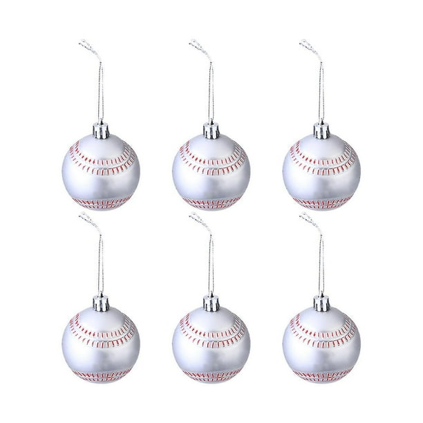 piezas encantadoras decoraciones de bolas de Navidad bolas de adorno delicadas de plástico bolas colgantes festivas para el hogar decoración de fiesta de árbol de Navidad (béisbol) kaili Sencillez