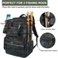 thumbnail image 4 of Fishing Backpack, Water Resistant Fishing Tackle Box Bag with Rod Holders & Cooler, Gear Gifts for Men, 4 of 8