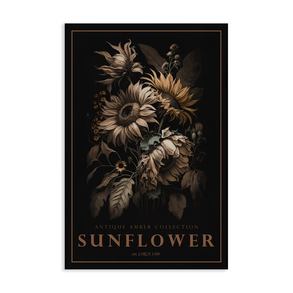 Stupell Industries Antique Sunflower Light Canvas Wall Art, design by Chris Giampietro