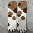 thumbnail image 3 of MZXELPRJD No Show Socks Womens Fuzzy Socks Cozy Soft Fluffy Cute Animal Slipper Socks Sleeping Warm Socks for Girls, White Socks Coffee, 3 of 4