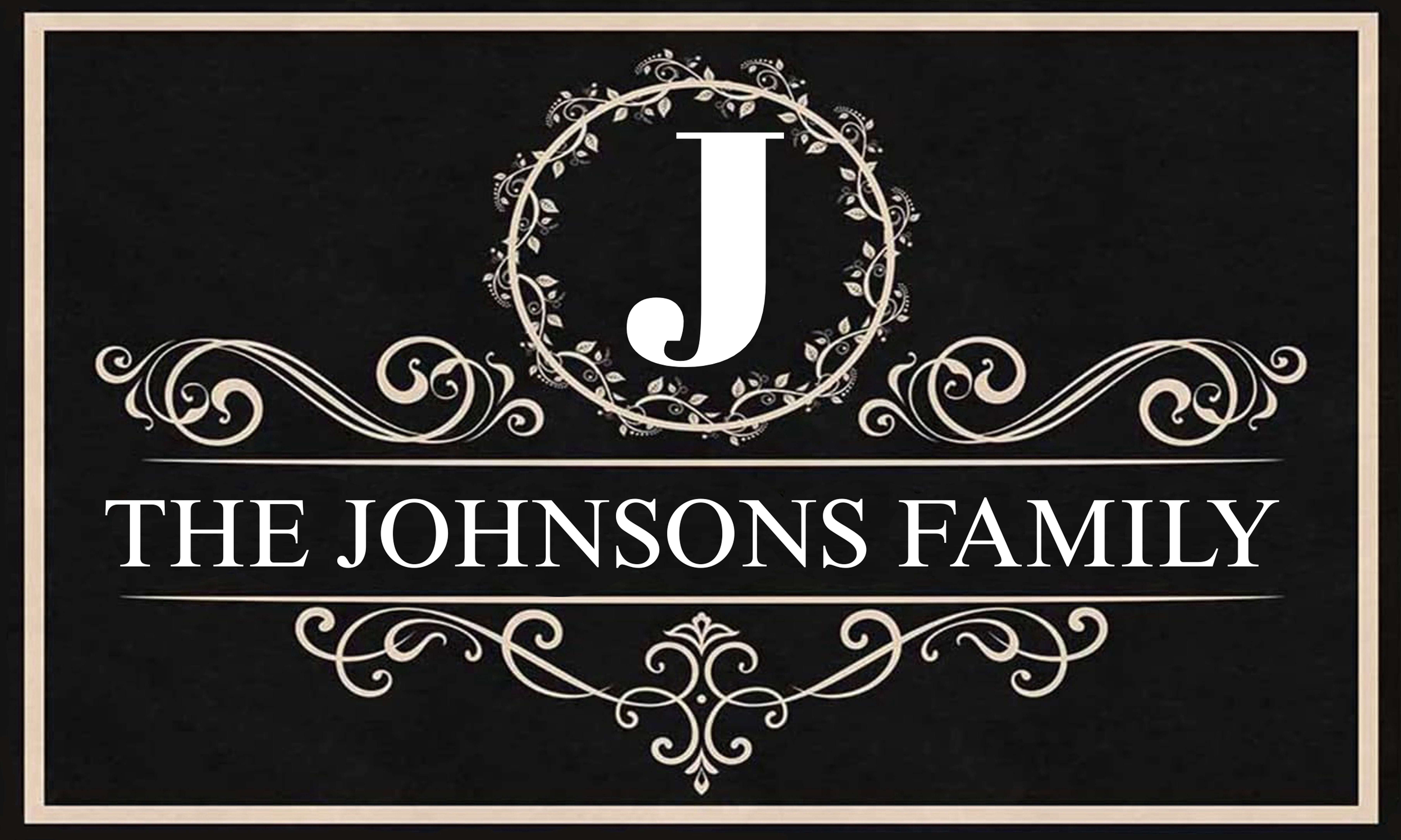 Personalized Door Mat with Family Name – 30x18 in Custom Welcome Doormat, Non-Slip Rug with Initial Letter for Front Porch, Indoor Outdoor Use