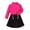 A-Hot Pink148, variant on XUELUO Toddler Girls Dresses Black & Pink Turtleneck Ribbed Double-Buttons Pleated Skirts Spring School Style Chic Dress