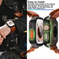thumbnail image 4 of 【2+2Pack】 Hard PC Case Compatible with Apple Watch Series 8 Screen Protector 49mm with Tempered Glass, Waterproof , Scratch Resistant , Protect Bumper Cover for Your Sports Watch face, 4 of 5