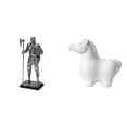thumbnail image 1 of Estatua de caballero, figura de escritorio, pieza de arte decorativa, material de resina, estatua de caballo, obra de arte coleccionable, adecuada par, 1 of 8