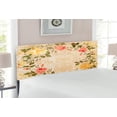thumbnail image 2 of Vintage Headboard, Oval Shape Floral Crown Leaves and Roses over Damask Motif Shabby Boho, Upholstered Decorative Metal Bed Headboard with Memory Foam, Full Size, Yellow Green Pink, by Ambesonne, 2 of 4