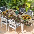 thumbnail image 2 of Farmhouse Sunflowers Table Cloths for 8 Foot Rectangle Tables, Western Star Vintage Sparrows Patio Waterproof Elastic Fitted Tablecloths, Washable Rectangular Table Cover for Camping, 2 of 8