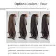thumbnail image 5 of Peluca, cola de caballo, cabello rizado de mujer, con cordones, trenza natural invisible, cola de caballo falsa larga y corta ligeramente rizada, cola de caballo alta, 5 of 5