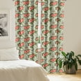 thumbnail image 2 of Ambesonne Romantic Curtains, Paris Themed Flowers, Pair of 28"x84", Salmon and Green, 2 of 5