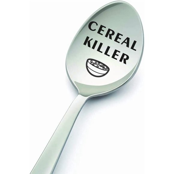LYF Collection Cereal Killer Dessert Spoon, Silver, Minimalist, 1 pc, Stainless Steel