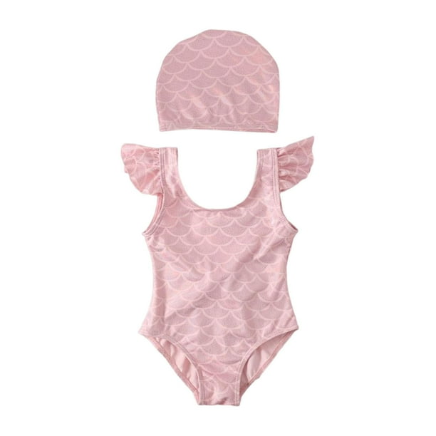 Trajes de baño para niños con gorro de baño, ropa de playa, traje de baño suave para niños pequeños 140
