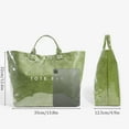 thumbnail image 4 of Bolsa de mano Lushandy de PVC con estampado de letras para mujer, color verde hierba, 4 of 7