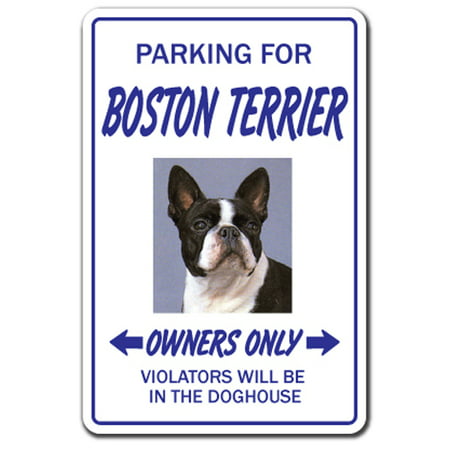 Boston Terrier novelty sticker | Indoor/Outdoor | Funny Home Décor for Garages, Living Rooms, Bedroom, Offices | SignMission Dog Gift Dogs Groomer Gag Gift Breeder Pet Animal Wall Plaque (Best Boston Terrier Breeders)