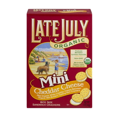 Late July Snacks Organic Mini Cheddar Cheese Crackers 5 Oz