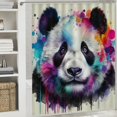 thumbnail image 6 of Orinice Panda Bathroom Decor Set Colorful Luxurious Graphic Print Polyester Fabric Fashion with Hooks Shower Curtain 100% Waterproof for Bathroom Washable Shower Curtain 36x72, 6 of 7